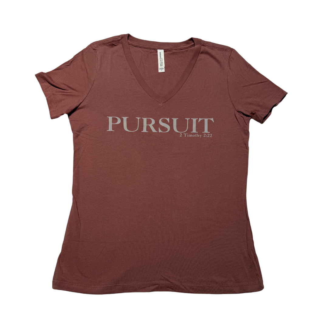 Women's Fit Pink V Neck Tee