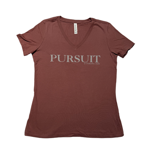 Women's Fit Pink V Neck Tee